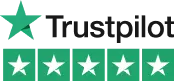 Trustpilot ratings in green colour and black background